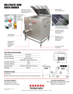 The Hollymatic 3000 Mixer / Grinder