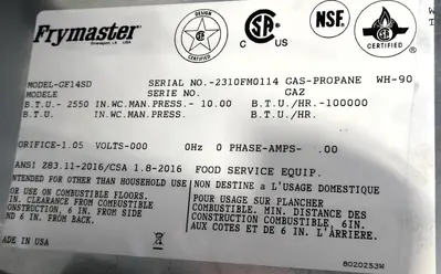 USED FRYMASTER GF14SD