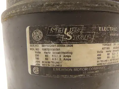 US Motors Shur Stop 108703130001 Electric Brake Kit 230/460V 25 Ft-Lb 213/215T