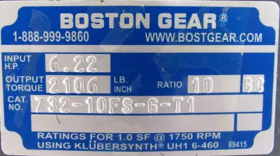 NEW BOSTON GEAR 732-10FS-G-T1 GEAR REDUCER 10:1 73210FSGT1