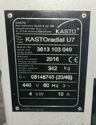 USED 2016 KASTO RADIAL U7