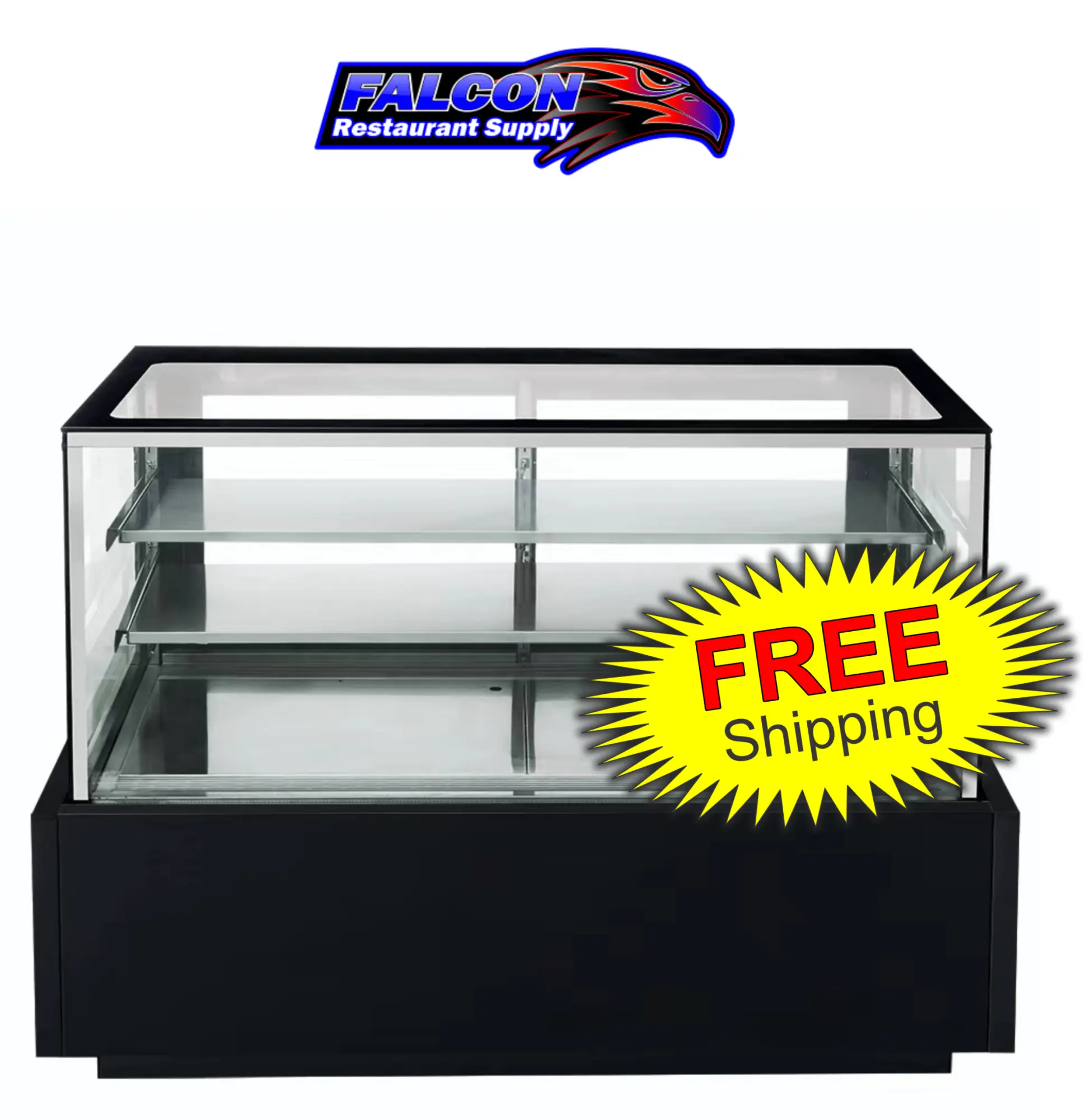 New | in-Stock Dukers New Dukers DDM72R - Straight Glass 72" Cake Showcase Display Refrigerators Illinois US | Falcon Restaurant Supply #1376283
