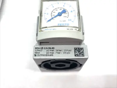 New | in-Stock Festo Pneumatic Pressure Regulator G1/4" Ports 529417 Air Pressure Regulators Michigan US | Maverick Industrial Sales #1424127