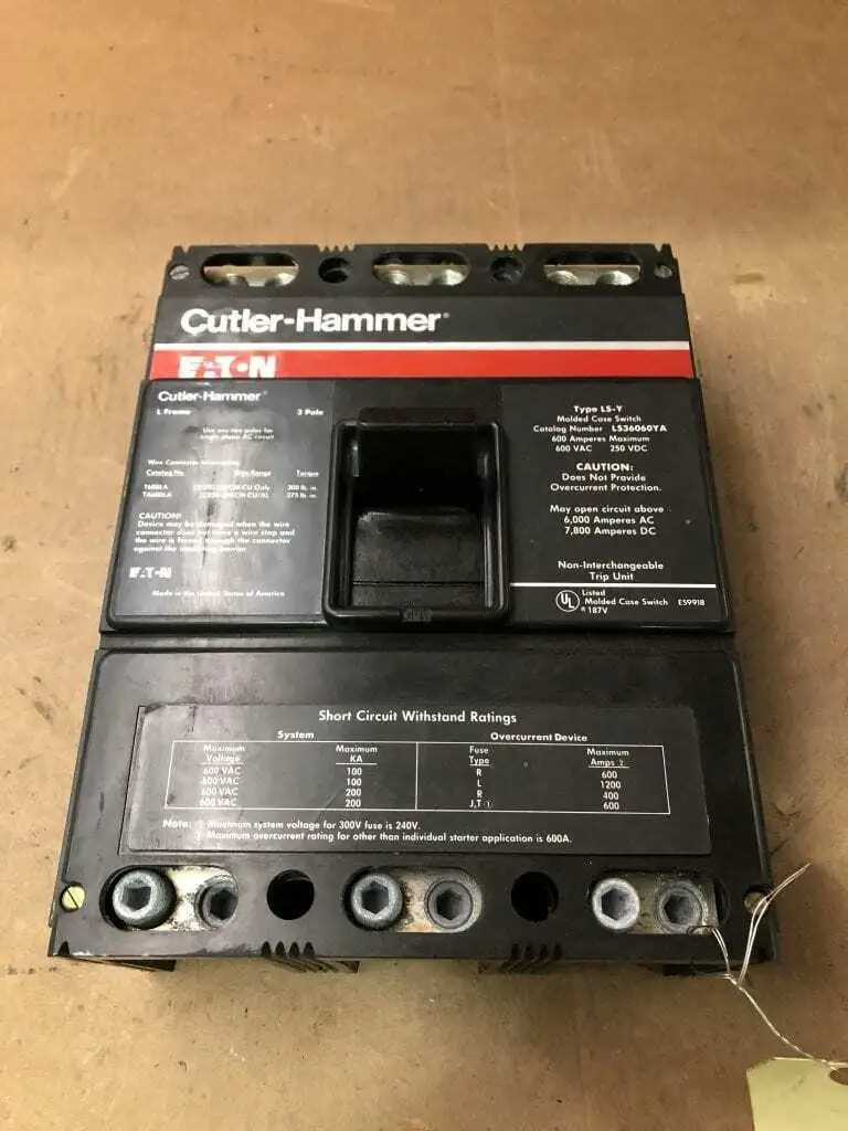 Cutler-Hammer LS36060YA 600A 3 Pole Molded Case Circuit Breaker MCCB 600V 250V