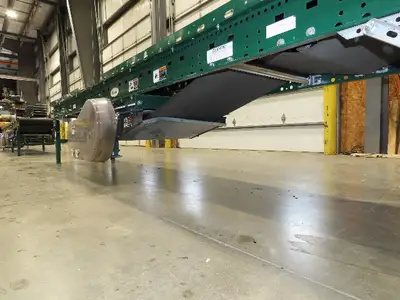 Dematic Rapistan 31"x 14' Slider Bed Conveyor 24" Belt 420fpm Belt Drive 460V