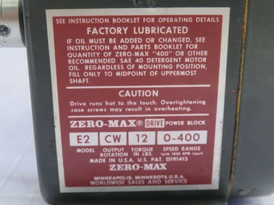 Used ZERO MAX _UNKNOWN_ Industrial Controls Texas US | OCO Industrial #1722039
