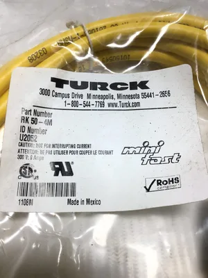Turck RK 50-4M Mini-fast Connector Cable Female Straight 4pole