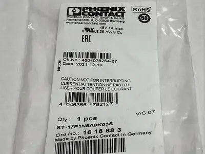 ST-17P1N8A8K03S,1618683 | Phoenix Contact ST-17P1N8A8K03S Cable Connector 1618683 - New Other