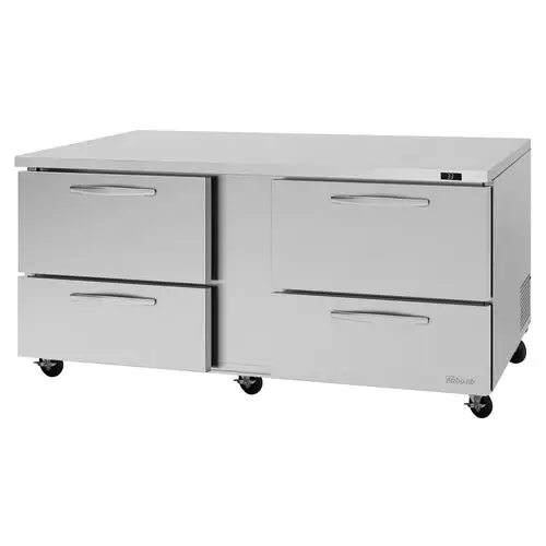 Turbo Air PUR-72-D4-N 72 5/8" W Undercounter Refrigerator w/ (2) Sections & (4) Drawers, 115v