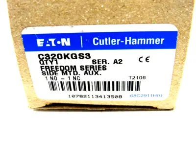 NEW CUTLER HAMMER C320KGS3 AUXILIARY CONTACT SERIES A2