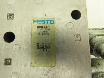 Festo JMFH-5-1/2 10166 Pneumatic Control Valve 5 Way 120 PSI 3/4"NPT 110V