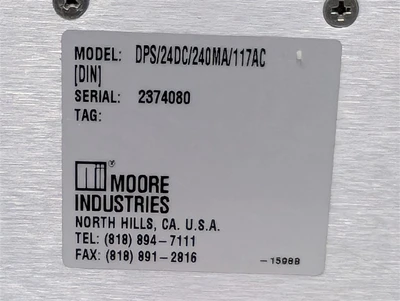 Moore Industries DPS/24DC/240MA/117AC Power Supply Module 24VDC Used