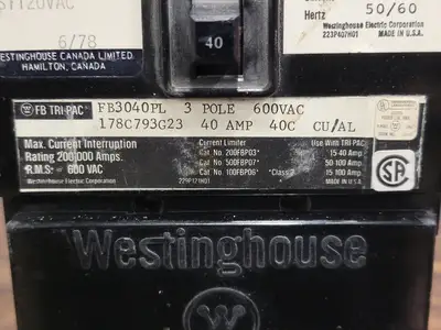 Used WESTINGHOUSE FB3040PL Switchgears British Columbia CA | Lenmark #242221