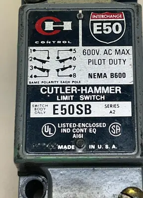 Used CUTLER-HAMMER E50SB Miscellaneous Equipment (Electrical & Power) Ohio US | Surplus Asset Holdings #1244111