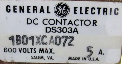 NEW GENERAL ELECTRIC DS303A CONTACTOR DS303A1B01XCA072 1B01XCA072