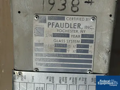 USED Pfaudler 20" x 267" Pfaudler Glass Lined Column, 100#