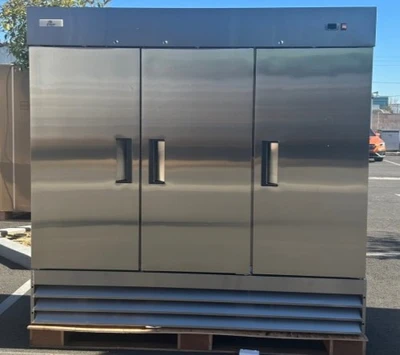 171-0363 81" 3 Door Stainless Steel Self Contained Freezer
