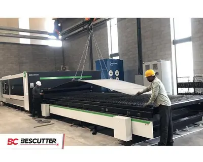 Bescutter MACH SPEED 5'x10' | 6000W -20000W | Fiber Laser Cutter Fully Enclosed with Hydraulic Shuttle Table
