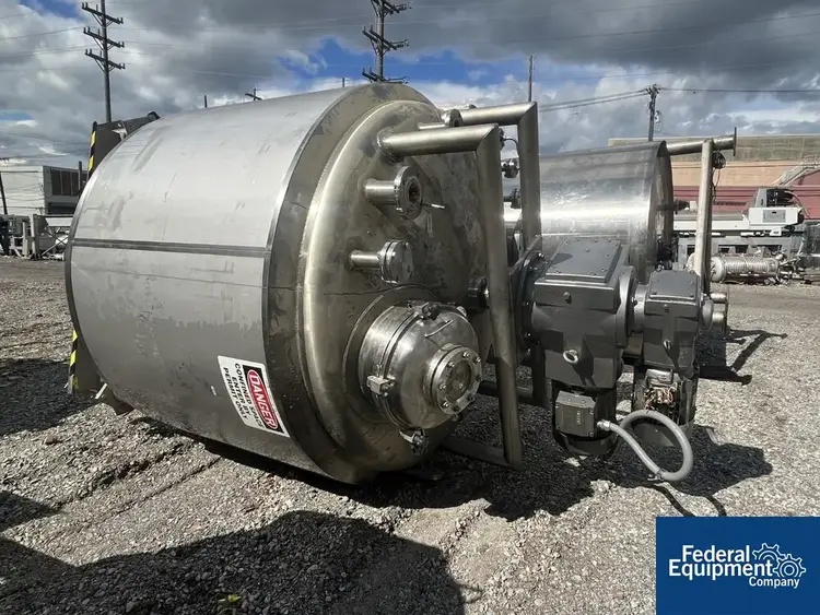 Used Stainless Fabrication 1,200 Gal Stainless Fab Twin Motion Kettle, 304 S/S, 15/150# Stainless Steel Tanks Ohio US | Federal Equipment Company #200023