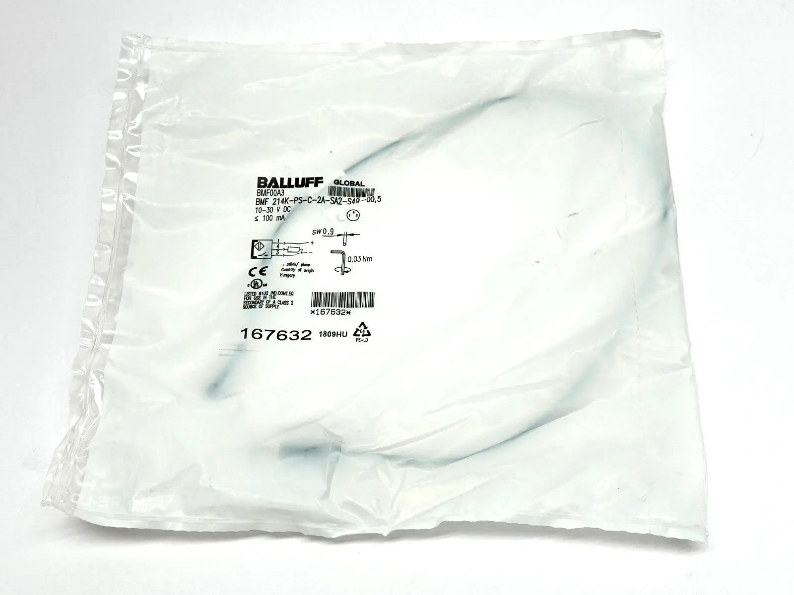 New | in-Stock Balluff BMF 214K-PS-C-2A-SA2-S49-00,5 Proximity Sensors Michigan US | Maverick Industrial Sales #1389164