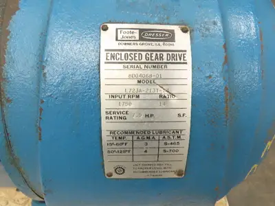 Foote Jones L723A-213T-14 Line-O-Power Inline Gear Reducer 14:1 Ratio 7.5Hp 213T