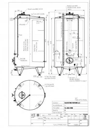 New Stock Letina 3150Gal/11900L Closed Top Jacketed Storage Tank