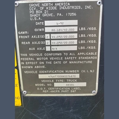 USED 1992 GROVE AT700B