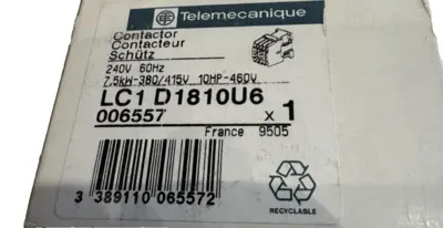 NEW TELEMECANIQUE LC1D1810U6 CONTACTOR 240V 60HZ