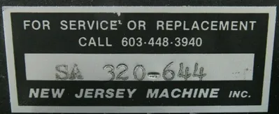 USED NEW JERSEY MACHINE SA320-644 DETECTOR MODULE SA320644