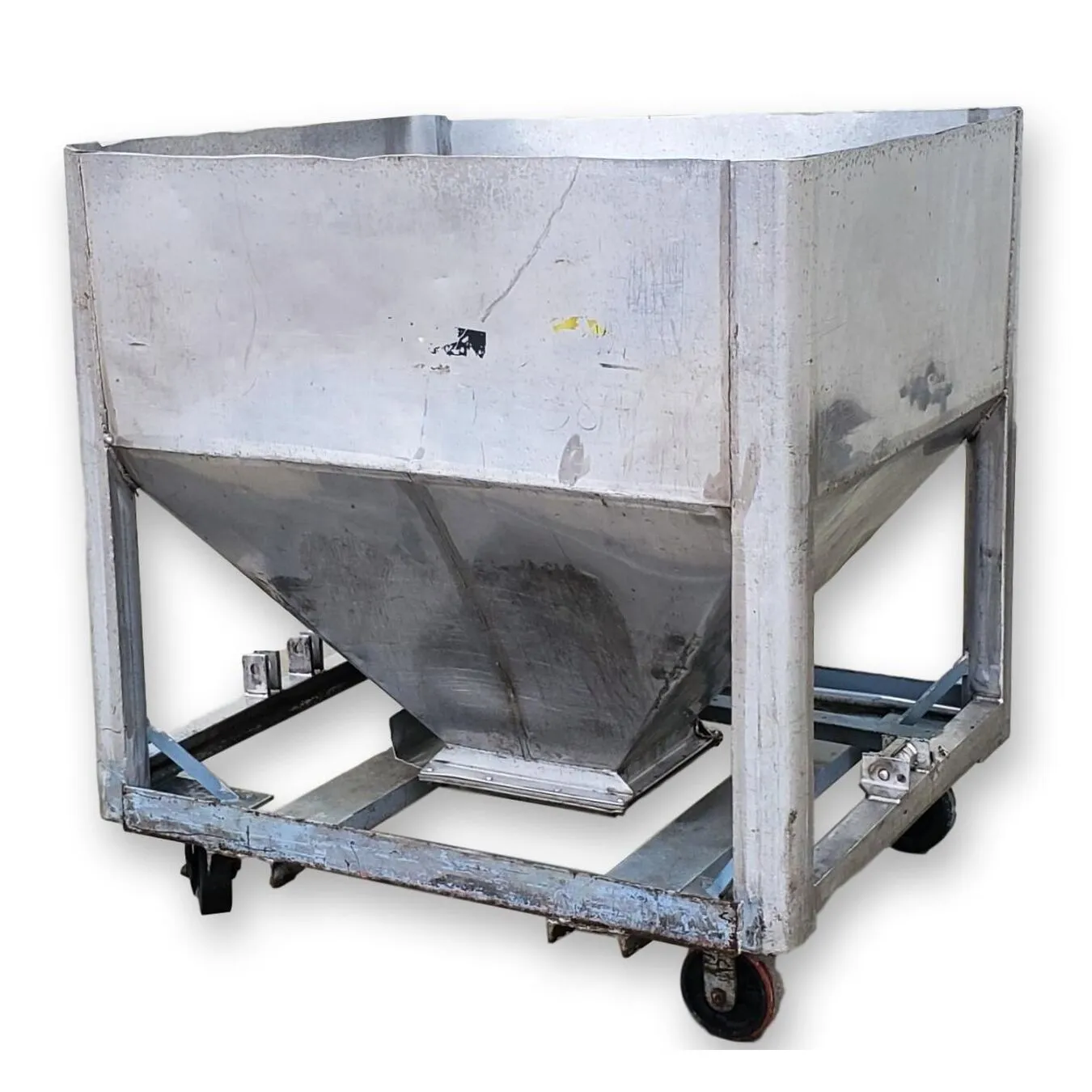 Used 25 Cu. Ft. Stainless Steel Bin with Slide Gates