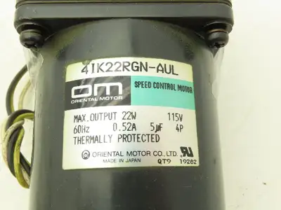 Oriental Motor 4IK22RGN-AUL Speed Control Inline Gearmotor 30:1 22W 115V 4GN30K