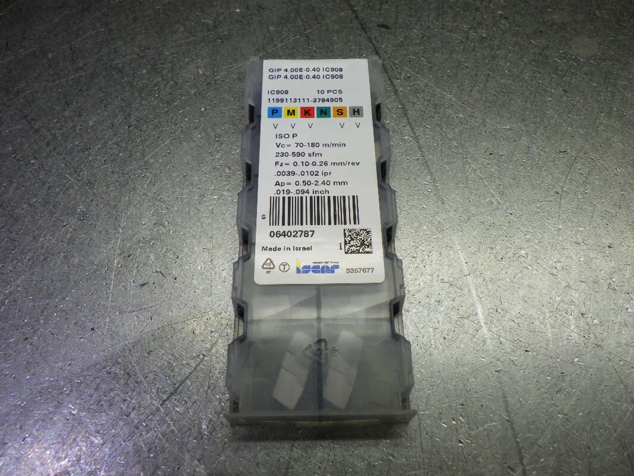 Iscar Carbide Grooving / Parting Inserts QTY10 GIP 4.00E-0.40 IC908 (LOC2746A)