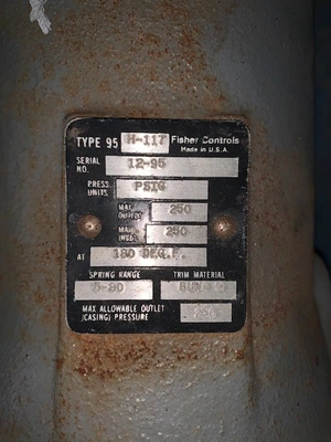 Fisher Type 95 H-117 Presure Regulator Valve