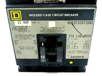 USED SQUARE D FAL34015 CIRCUIT BREAKER 15 AMP