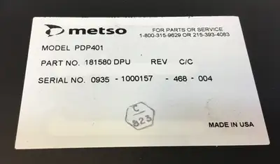 VALVET METSO 181580 DPU REV C/C DISTRIBUTED PROCESSING UNIT PDP401 3A-1