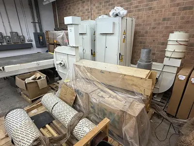 DMC UNISAND 2000-1, 52" 5-HEAD TOP AND 3-HEAD BOTTOM WIDE-BELT SANDER