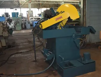 22" EVERETT #20AA22 ABRASIVE-BLADE MITERING CUT-OFF SAW w/HYDRAULIC HEAD FEED - 6" DIAMTER SHAPE CAPACITY - 3" DIAMETER SOLID CAPACITY - 20 HP MOTOR