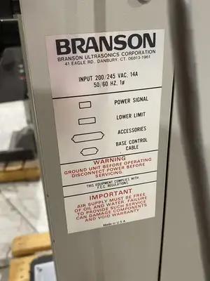 Used BRANSON Integrated Ultrasonic Welder 200/245VAC Input 14A Ultrasonic Welders Michigan US | Maverick Industrial Sales #1398026