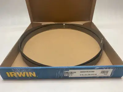 USED IRWIN WELDED BANDSAW BLADE: 12' 6 LONG X 1" WIDE X 8 TO 12 TPI