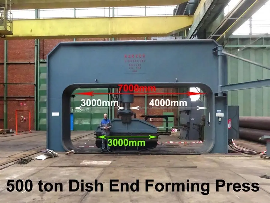 USED BAKKER 500 TON DISH END FORMING PRESS
