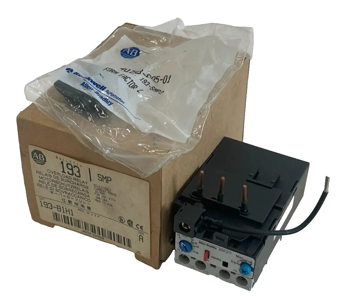 A / B 193-B1H1 OVERLOAD RELAY SER. A 193B1H1 NEW, SURPLUS