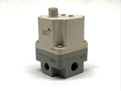 USED SMC ELECTRO-PNEUMATIC REGULATOR 0–0.9MPA 1/4" NPT 24V
