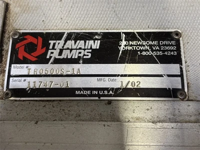 Used 2002 TRAVAINI "TR0500S-1A" Vacuum Pumps South Carolina US | MachineryMax #1547055
