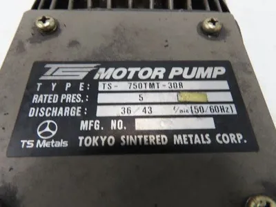Tokyo TS Metals TS-750TMT-30R Hydraulic Motor Pump 43 L/Min 3/4" NPT 220V 3PH