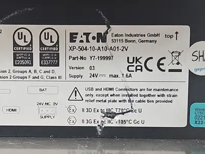 Eaton XP-504-10-A10-A10-2V Interface Panel (BIN544)