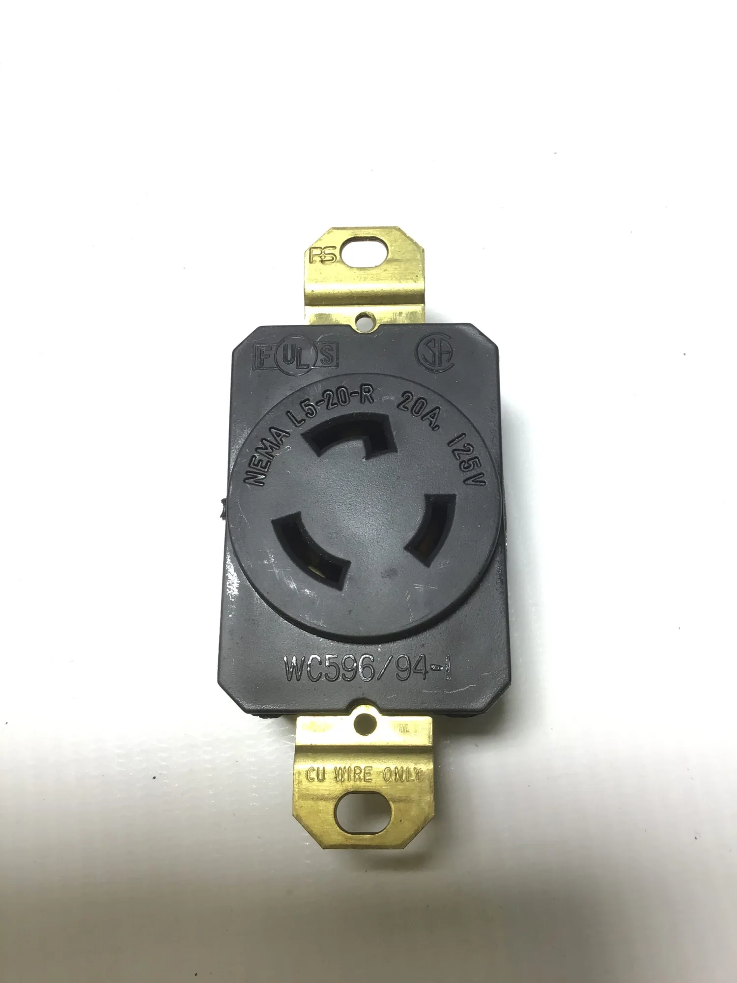 Turnlok L520-R Black Receptacle 20A 125V 2P 3W NEMA L5-20R (Lot of 6)