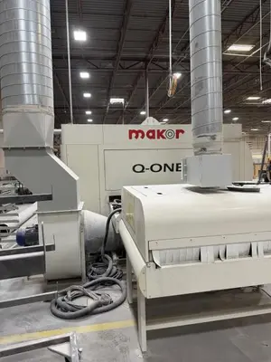 Makor Finishing Line w/ Butfering Sander, Q-One Reciprocating Sprayer, and FASTDRY Curing Oven