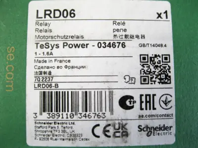 NEW Schneider Electric LRD06