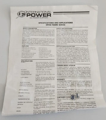 NEW INTERNATIONAL POWER IHE12-10.2