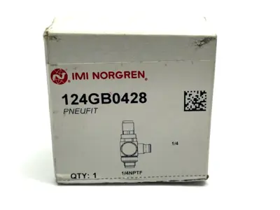 124GB0428 | Norgren  Pressure Reducing Fitting Valve 1/4" NPTF 1/4" Tube - New
